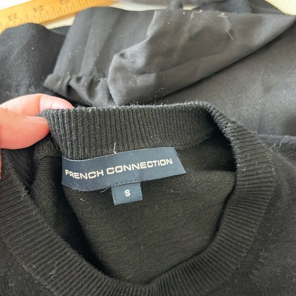 French Connection Addin Mixed Media Dress Shirt Sweater Sweater - Picture 6 of 7